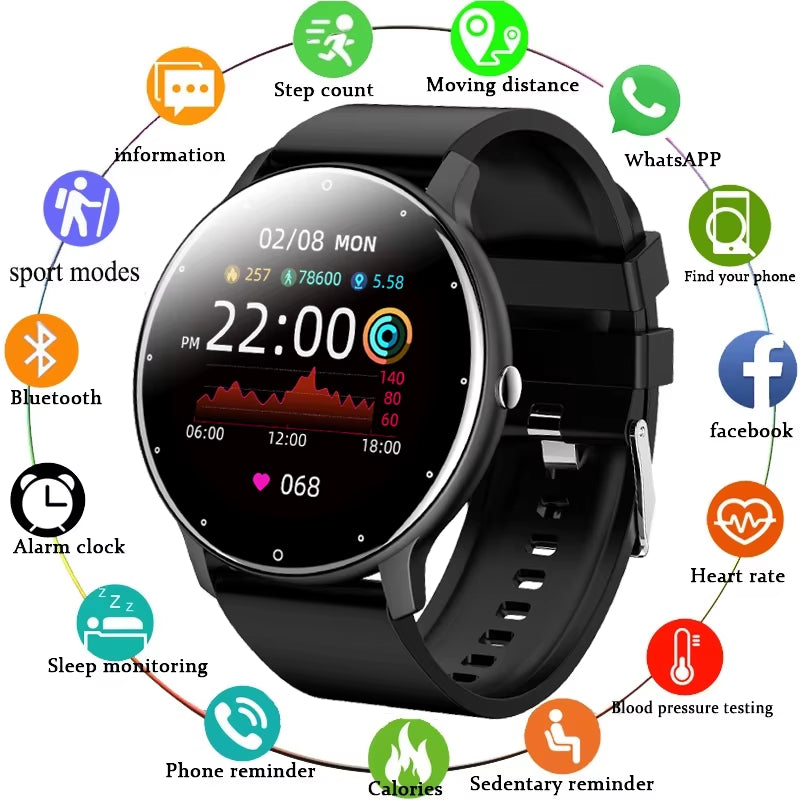 New Smart Watch Men and Women Sports Watch Blood Pressure Sleep Monitoring Fitness Tracker Android Ios Pedometer Smartwatch